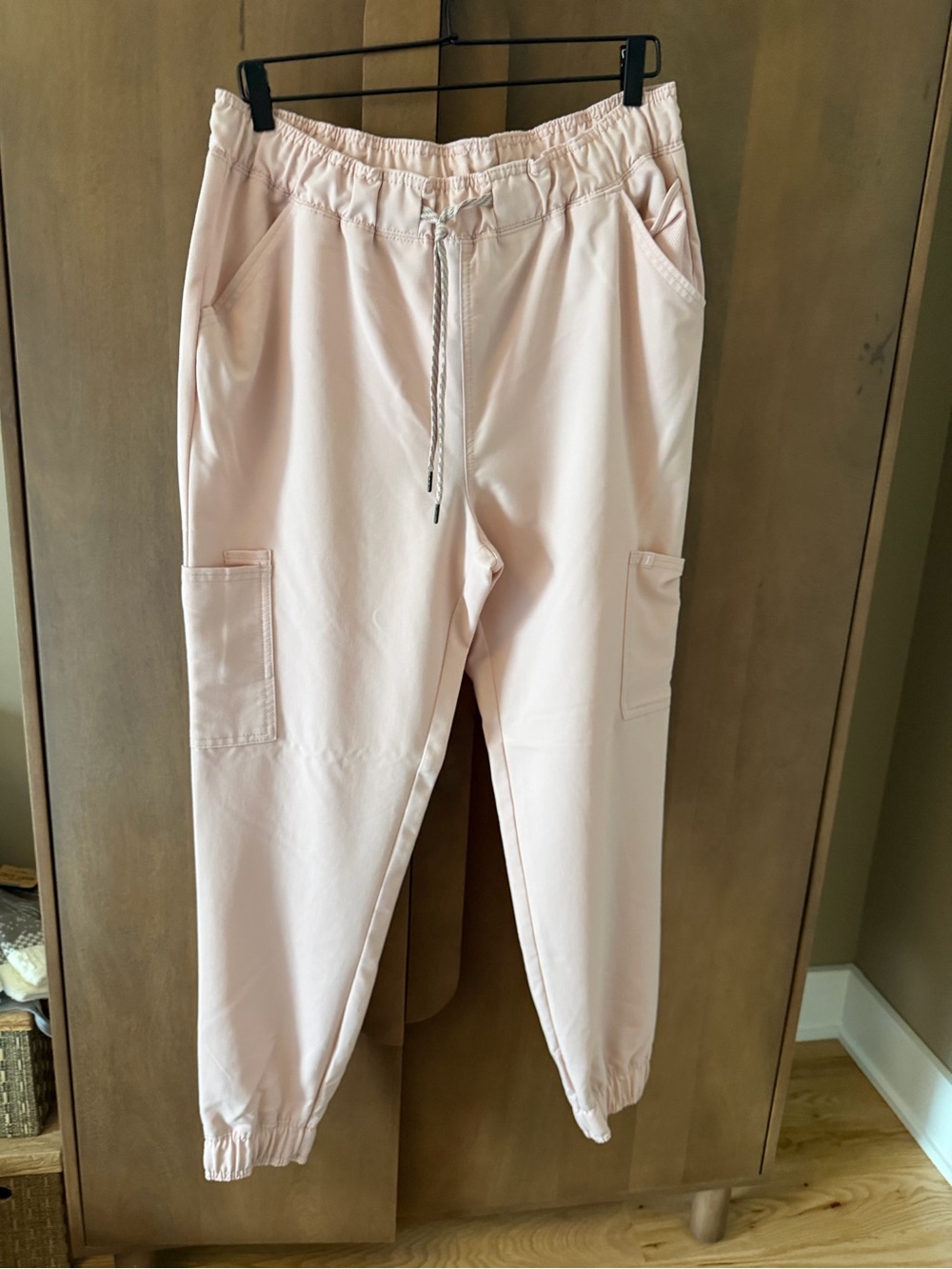 Jaanuu Pale Blush Cargo Scrub Jogger
